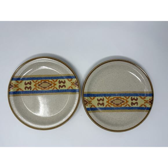 Vintage 70s Sunmarc Insight Cherokee Stoneware Plates 7.75” Set of 2 Japan - Picture 5 of 9